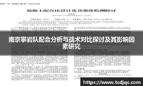 南京攀岩队配合分析与战术对比探讨及其影响因素研究